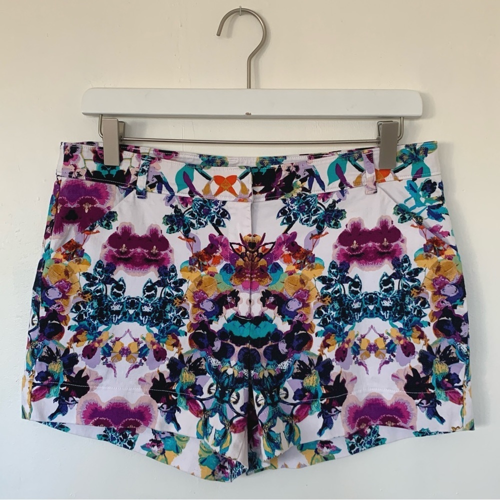 Nicole by Nicole Miller Floral Ink Blot Shorts